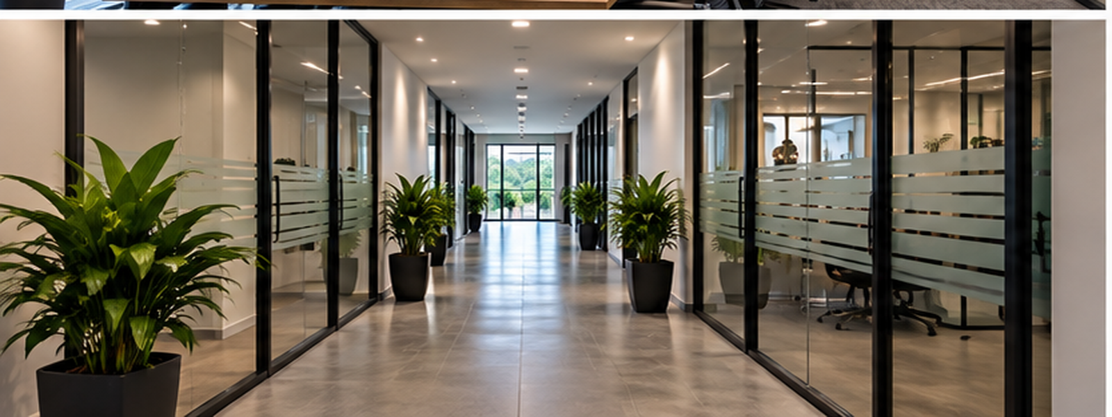VEVRA team hallway and collaborative office lobby