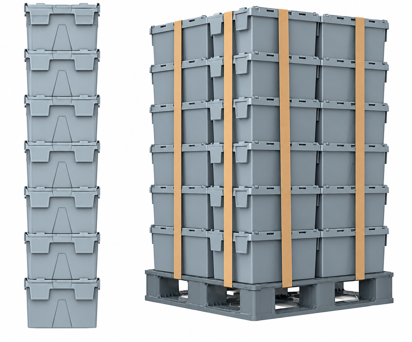 Palletized Stack of Totes